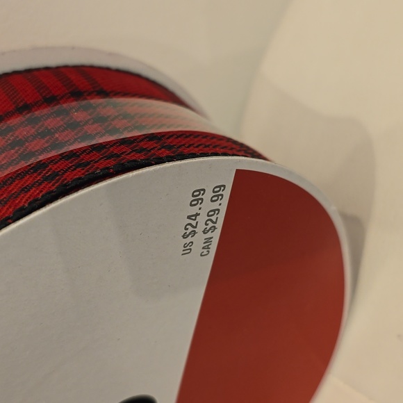 98 ft Wire Mesh Red Black New jumbo Ribbon 2.5" 9 5" Christmas Celebrate It Deal - Picture 3 of 7